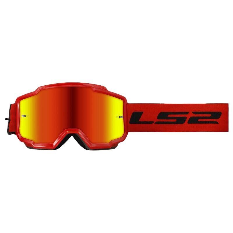 LS2 CHARGER GOGGLES MOTOKROS GÖZLÜK KIRMIZI İRİDYUM CAMLI ORJİNAL