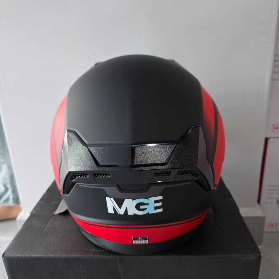ÇENESİZ KASK JK528-1 MGE VİZÖRLÜ MAT SİYAH KIRMIZI L