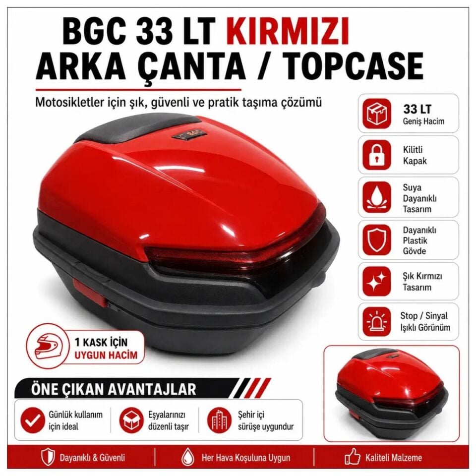 ARKA ÇANTA 33 LT BGC KIRMIZI