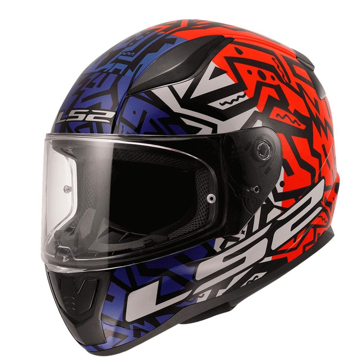 KAPALI KASK LS2 RAPID 2 MEMPHIS KIRMIZI MAVİ ORJİNAL XL