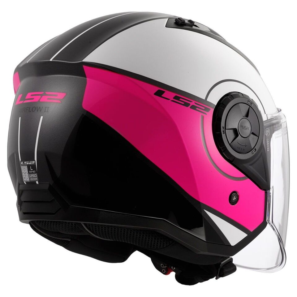 ÇENESİZ KASK LS2 AIRFLOW 2 BEYAZ PEMBE ORJİNAL M