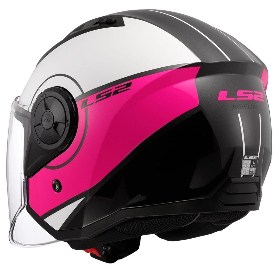 ÇENESİZ KASK LS2 AIRFLOW 2 BEYAZ PEMBE ORJİNAL M