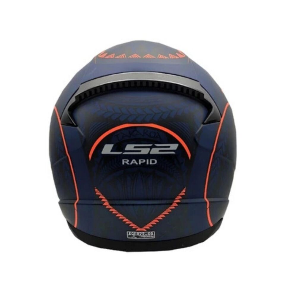 KAPALI KASK LS2 RAPID TAKAROA MAT MAVİ TURUNCU ORJİNAL L