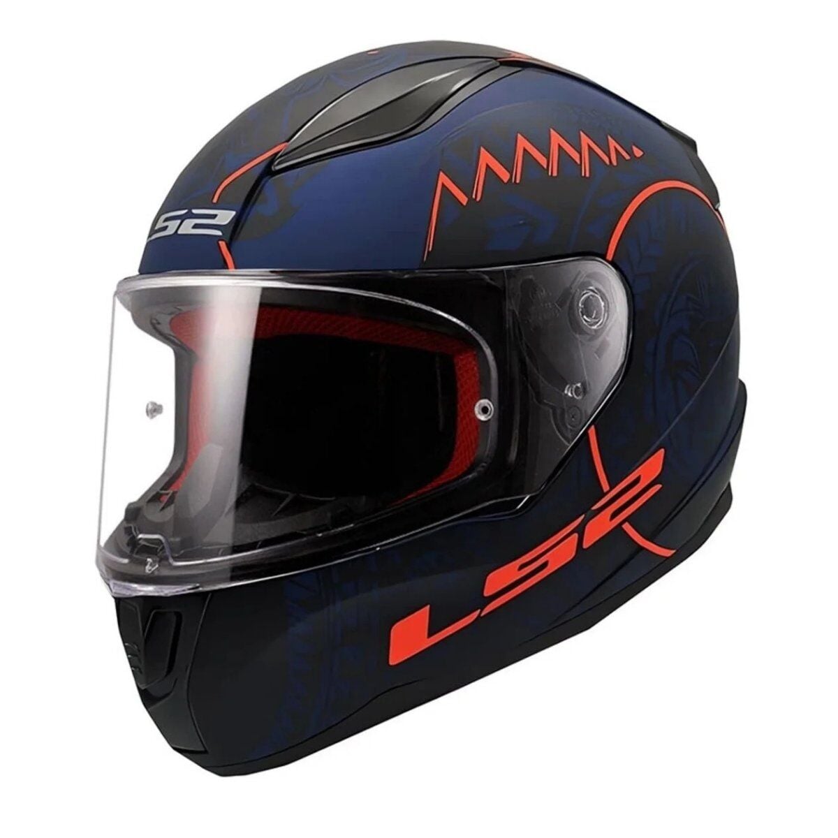 KAPALI KASK LS2 RAPID TAKAROA MAT MAVİ TURUNCU ORJİNAL L
