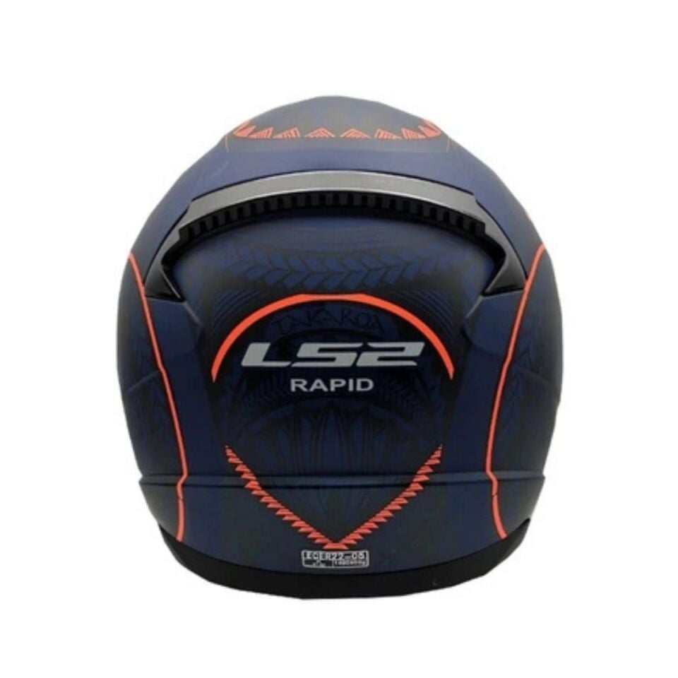 KAPALI KASK LS2 RAPID TAKAROA MAT MAVİ TURUNCU ORJİNAL L
