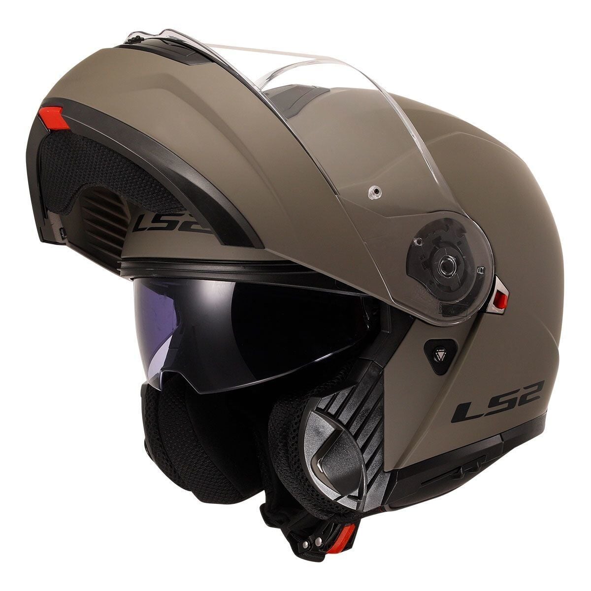 ÇENE AÇILIR KASK LS2 STROBE 2 MAT KUM ORJİNAL VİZÖRLÜ XL