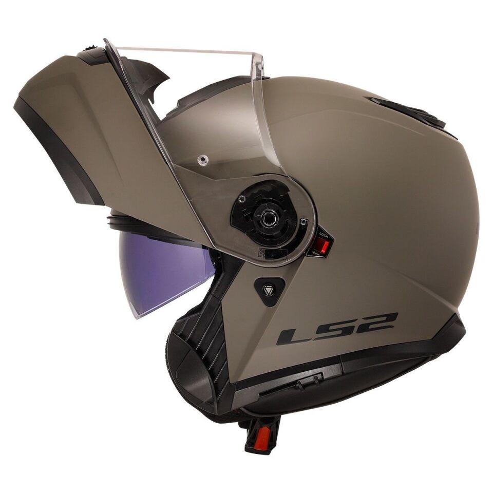 ÇENE AÇILIR KASK LS2 STROBE 2 MAT KUM ORJİNAL VİZÖRLÜ XL