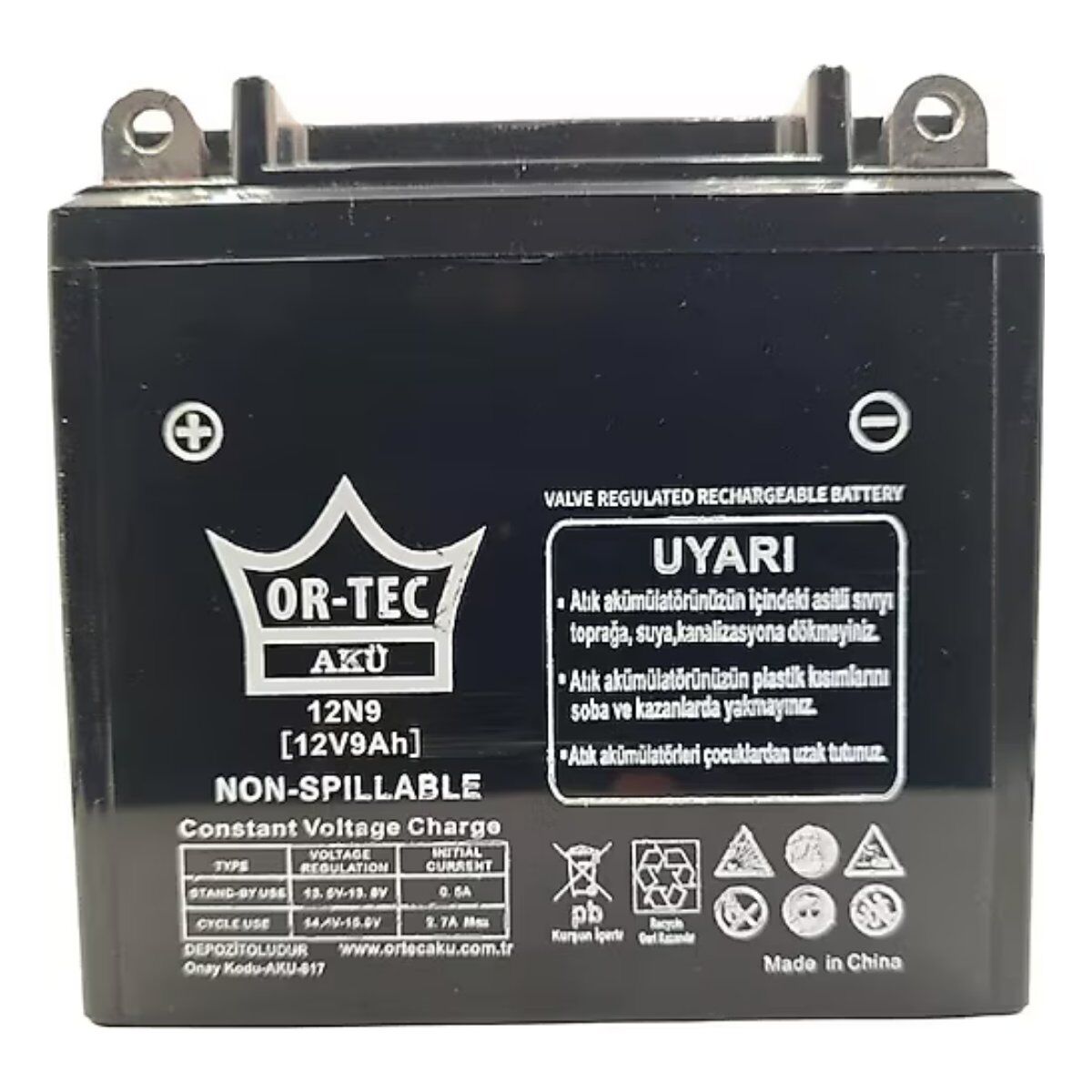 AKÜ 12V 9 AH DİK ORTEC