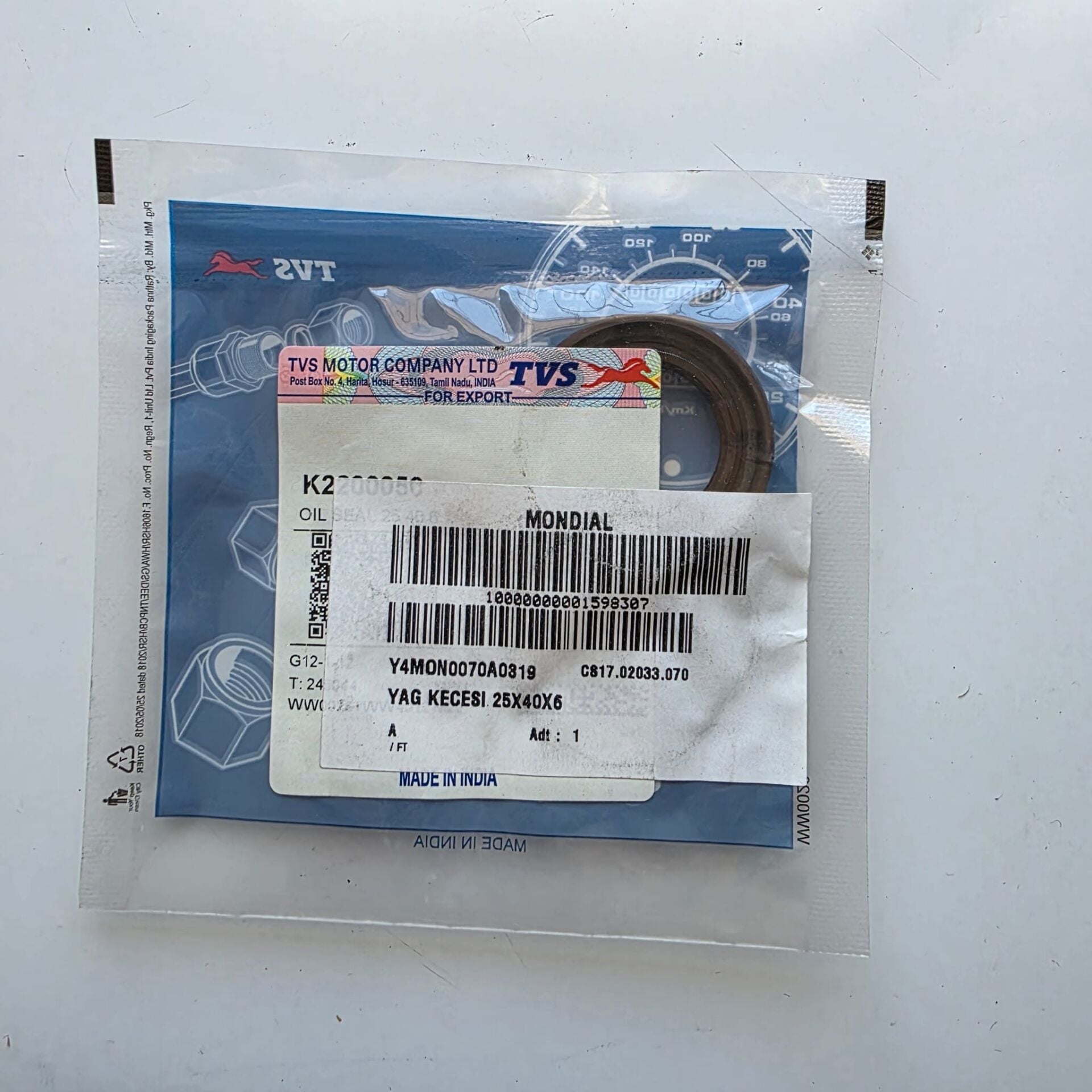 TVS JÜPİTER 125 TAHRİK MİL KEÇESİ ORJİNAL 25X40X6
