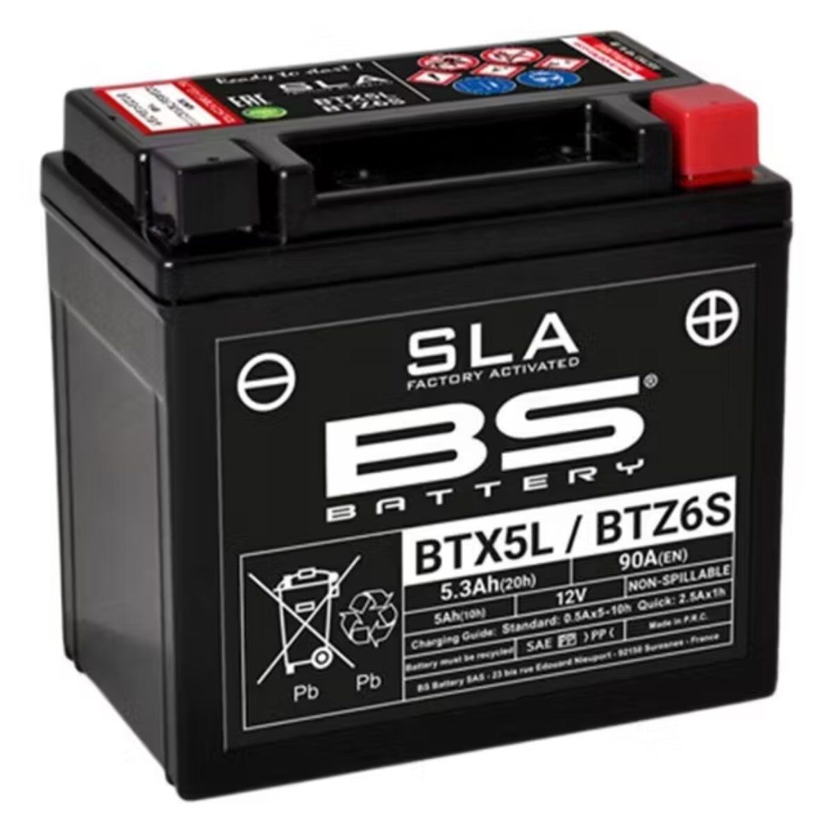 AKÜ 12V 5.3AH KISA BTX5L / BTZ6S SLA BS BATTERY HONDA DİO 110 UYUMLU