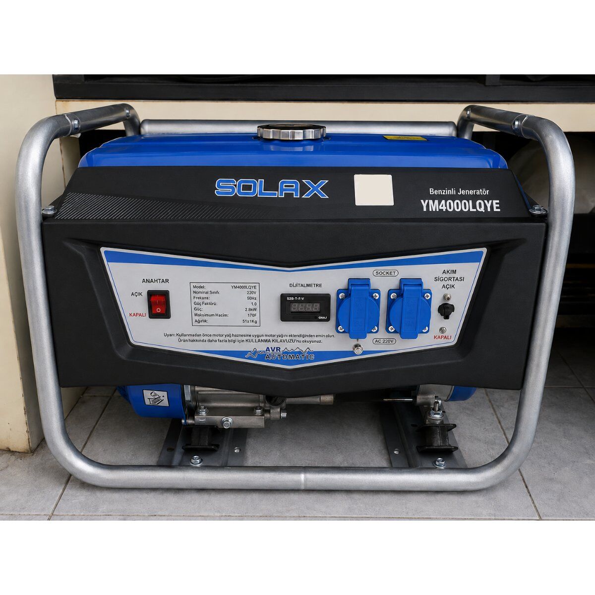 SOLAX YM4000LQE BENZİNLİ MARŞLI JENERATÖR MONOFAZE 3,2 KW