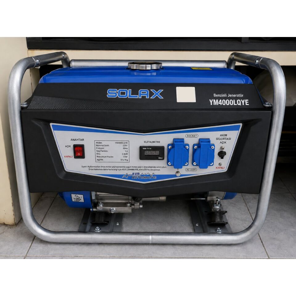 SOLAX YM4000LQE BENZİNLİ MARŞLI JENERATÖR MONOFAZE 3,2 KW