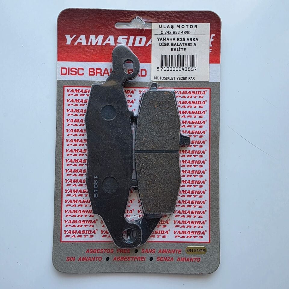 YAMAHA YZF R25 ARKA FREN DİSK BALATASI A KALİTE