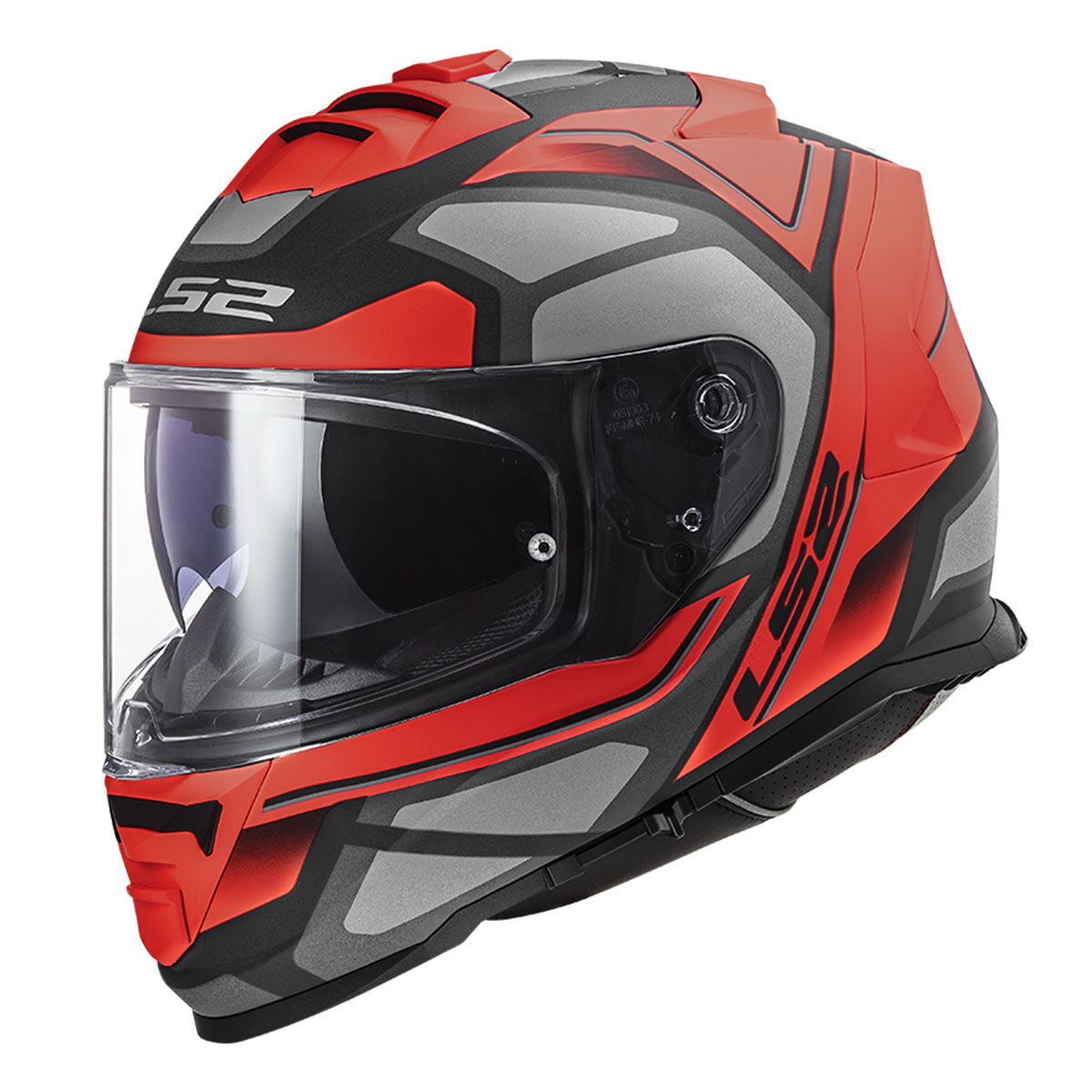 KAPALI KASK LS2 STORM 2 FASTER MAT KIRMIZI TITANYUM L