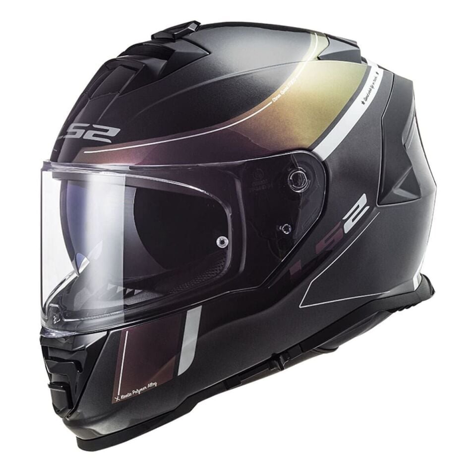 KAPALI KASK LS2 STORM 2 VELVET MAT SİYAH GÖKKUŞAĞI ORJİNAL VİZÖRLÜ XL