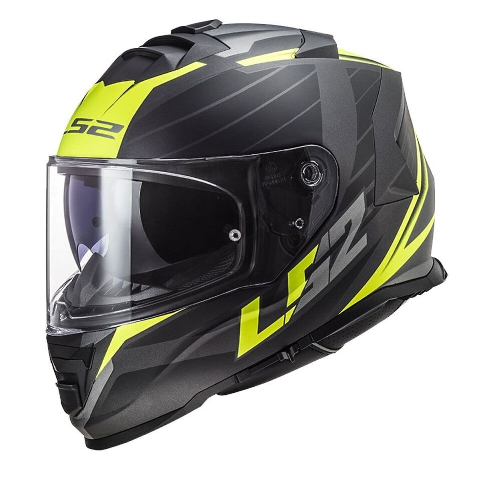 KAPALI KASK LS2 STORM 2 NERVE MAT SİYAH NEON SARI ORJİNAL VİZÖRLÜ M