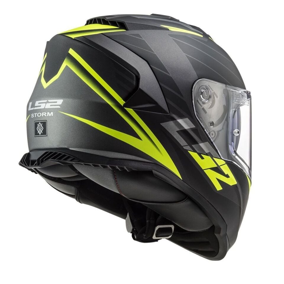 KAPALI KASK LS2 STORM 2 NERVE MAT SİYAH NEON SARI ORJİNAL VİZÖRLÜ M