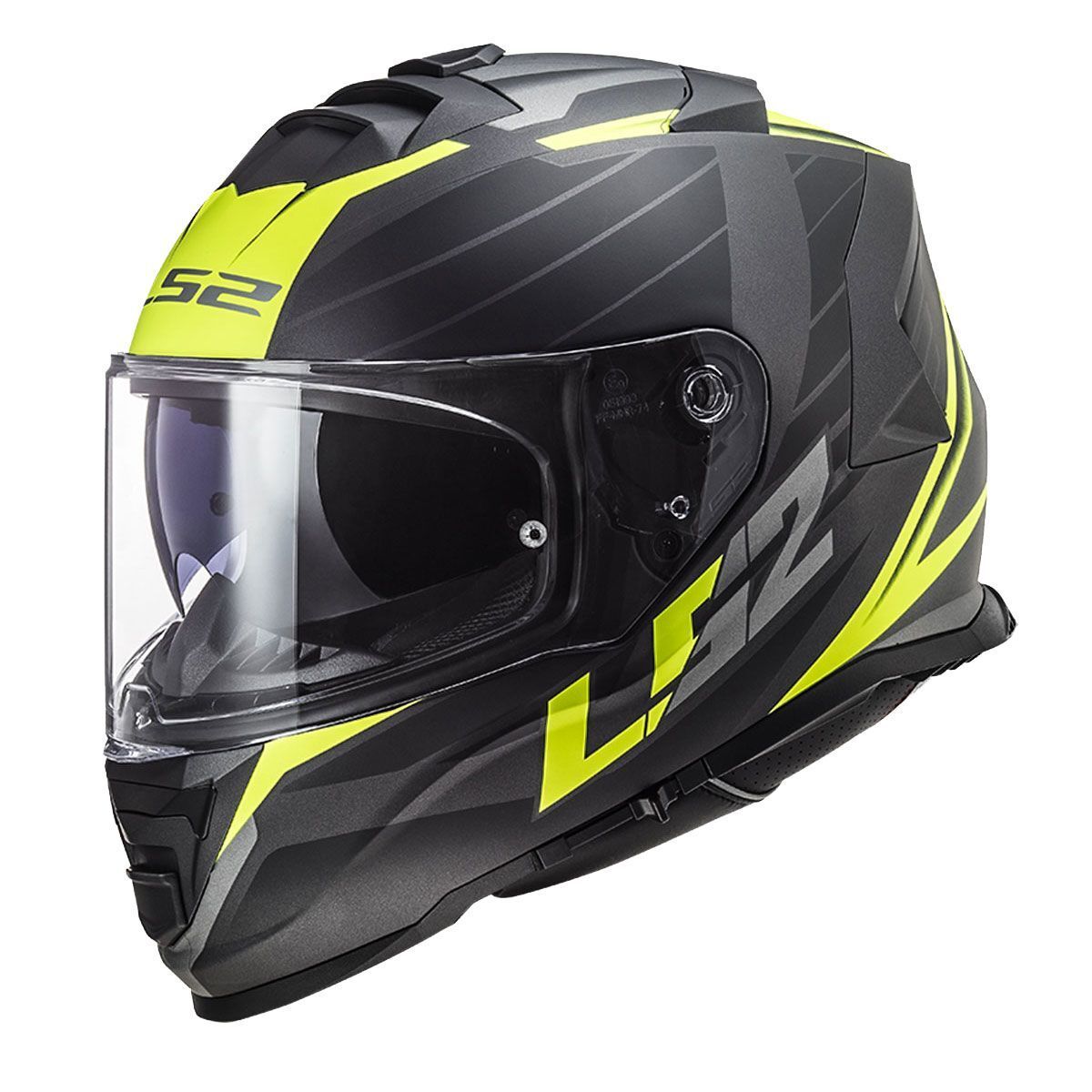 KAPALI KASK LS2 STORM 2 NERVE MAT SİYAH NEON SARI ORJİNAL M VİZÖRLÜ