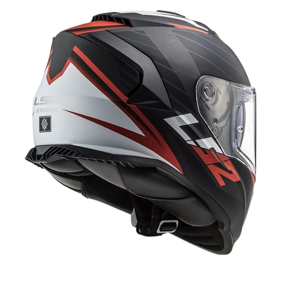 KAPALI KASK LS2 STORM 2 NERVE MAT SİYAH KIRMIZI ORJİNAL VİZÖRLÜ L
