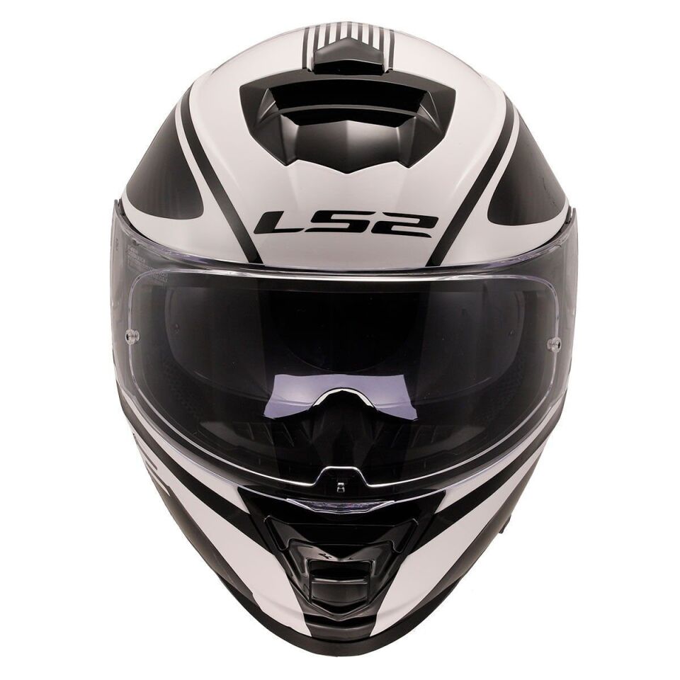KAPALI KASK LS2 STORM 2 DODGER MAT SİYAH BEYAZ ORJİNAL VİZÖRLÜ M