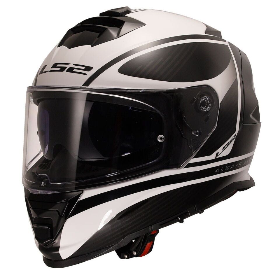 KAPALI KASK LS2 STORM 2 DODGER MAT SİYAH BEYAZ ORJİNAL VİZÖRLÜ 2XL