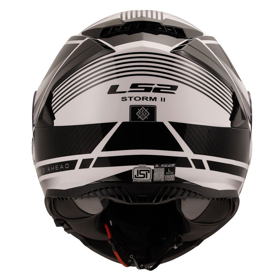 KAPALI KASK LS2 STORM 2 DODGER MAT SİYAH BEYAZ ORJİNAL VİZÖRLÜ 2XL