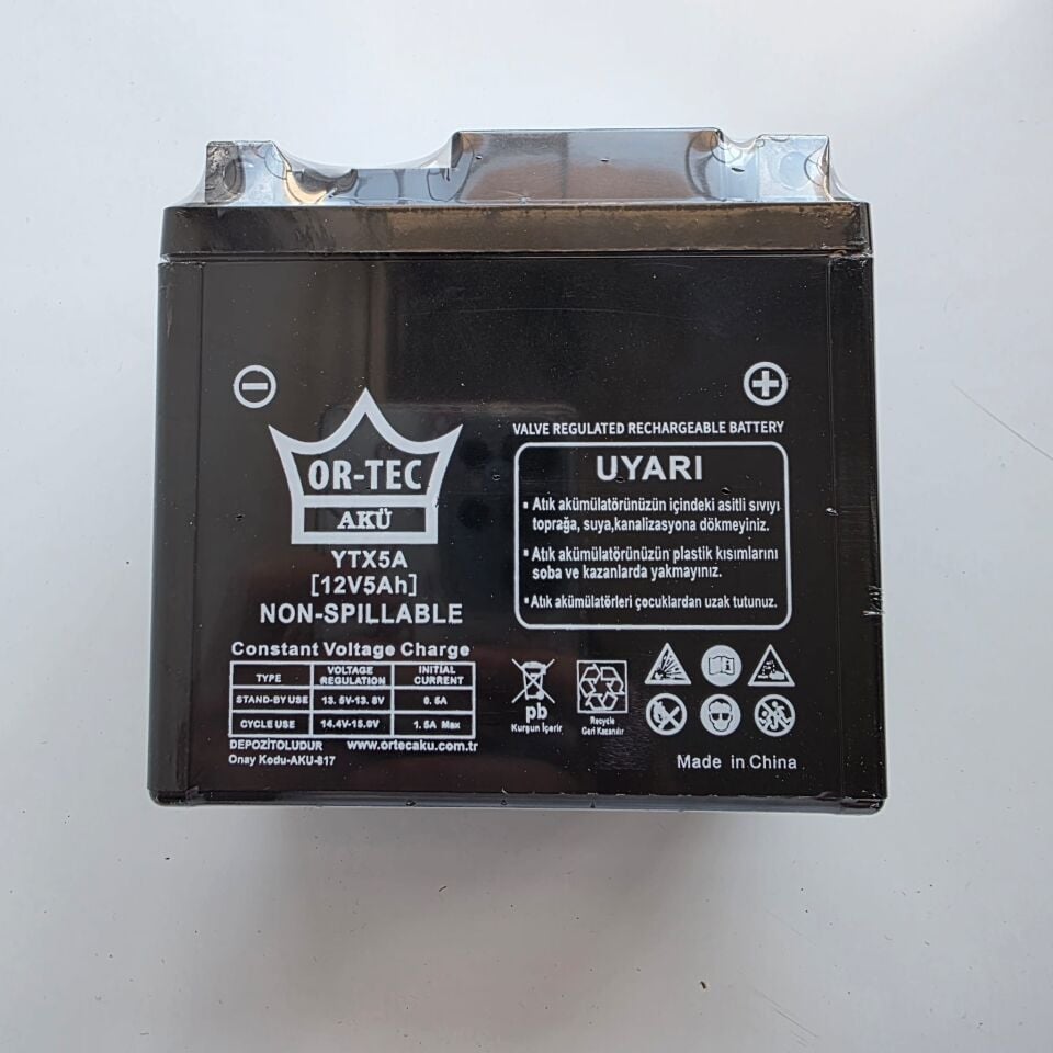 AKÜ 12V 5AH KISA YTX5A-BS ORTEC