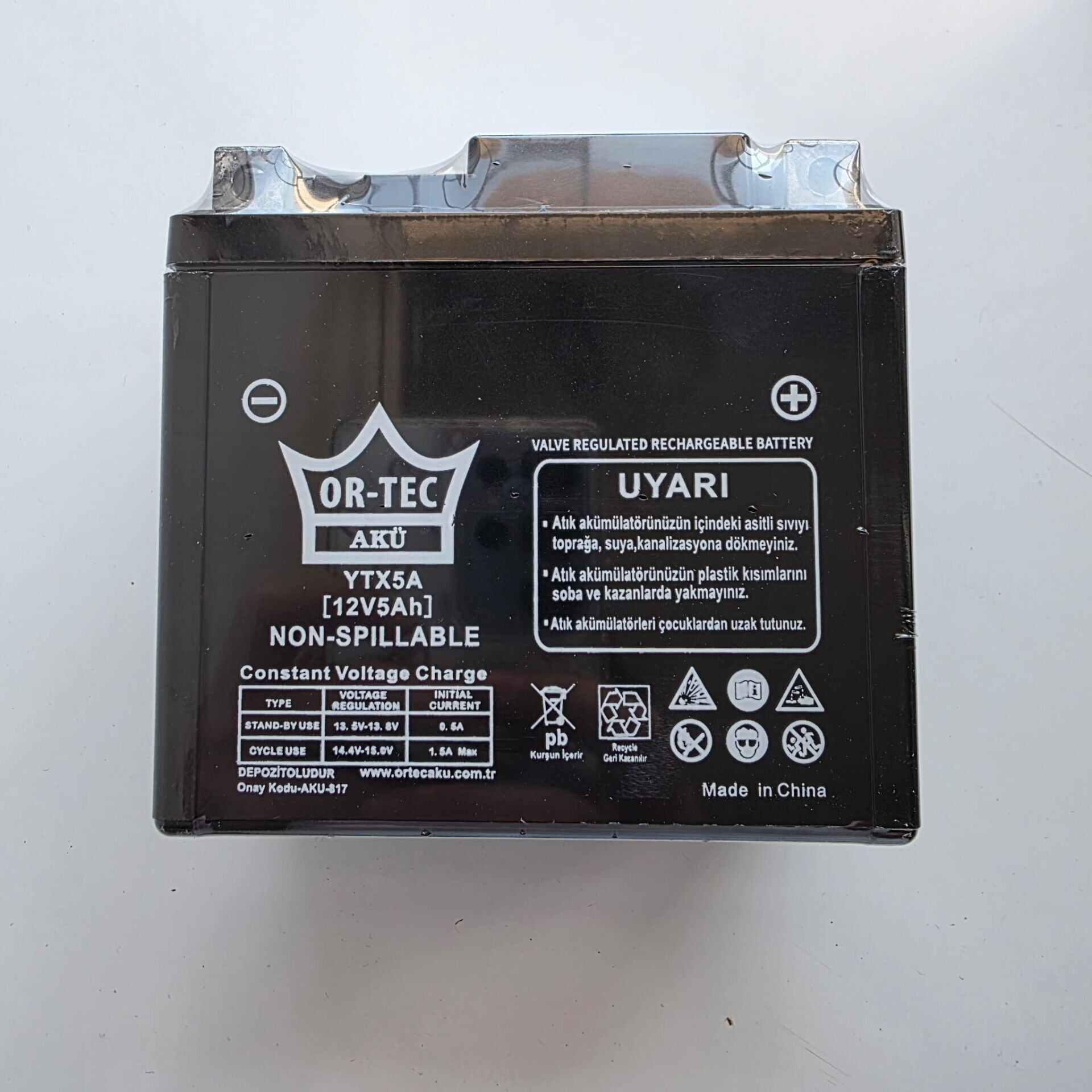 AKÜ 12V 5AH KISA YTX5A-BS ORTEC