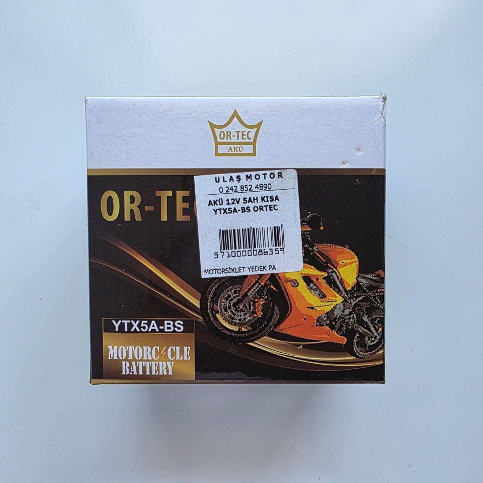 AKÜ 12V 5AH KISA YTX5A-BS ORTEC