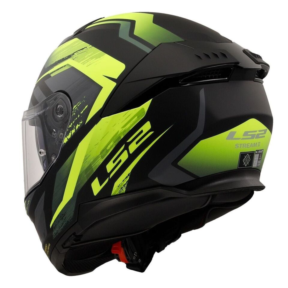 KAPALI KASK LS2 STREAM 2 FURY MAT SİYAH GRİ NEON SARI ORJİNAL VİZÖRLÜ 2XL