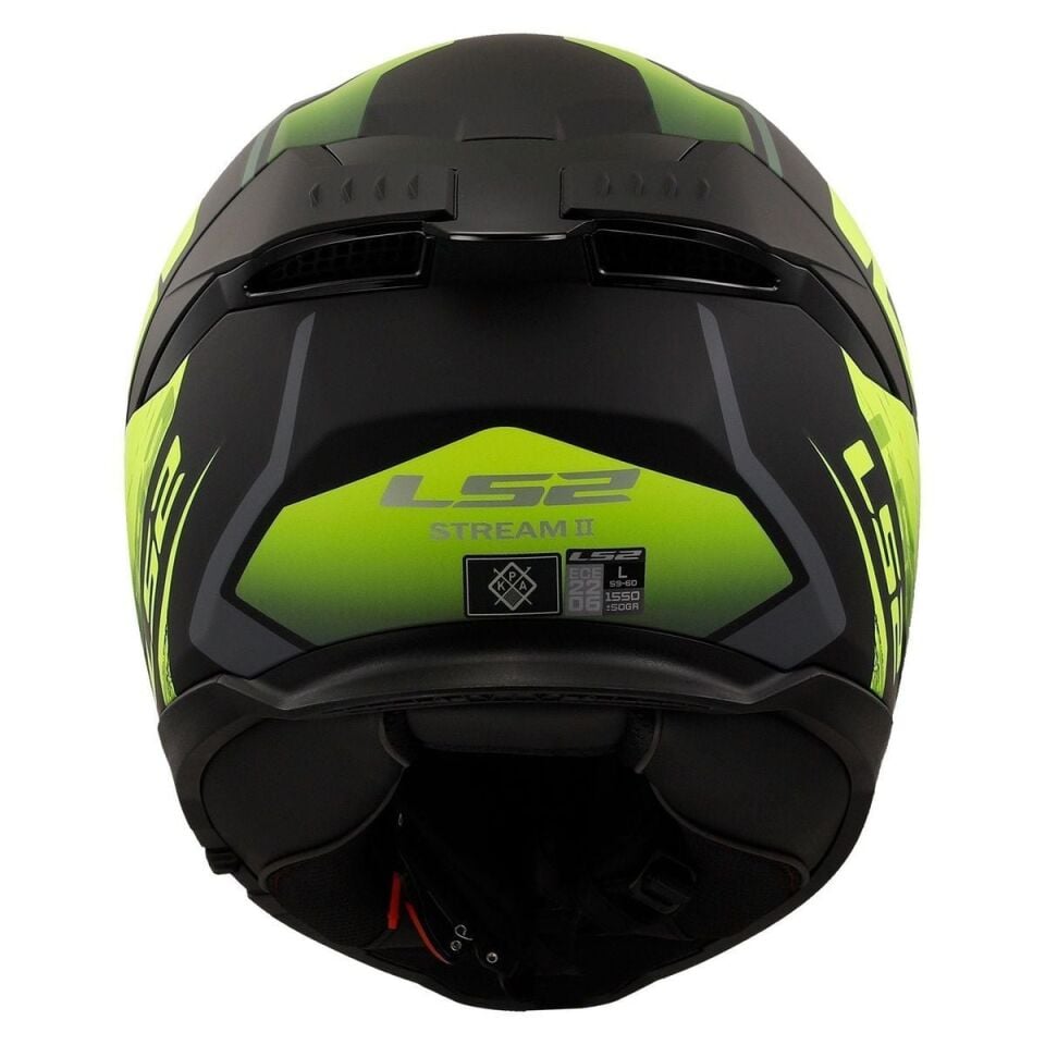 KAPALI KASK LS2 STREAM 2 FURY MAT SİYAH GRİ NEON SARI ORJİNAL VİZÖRLÜ 2XL