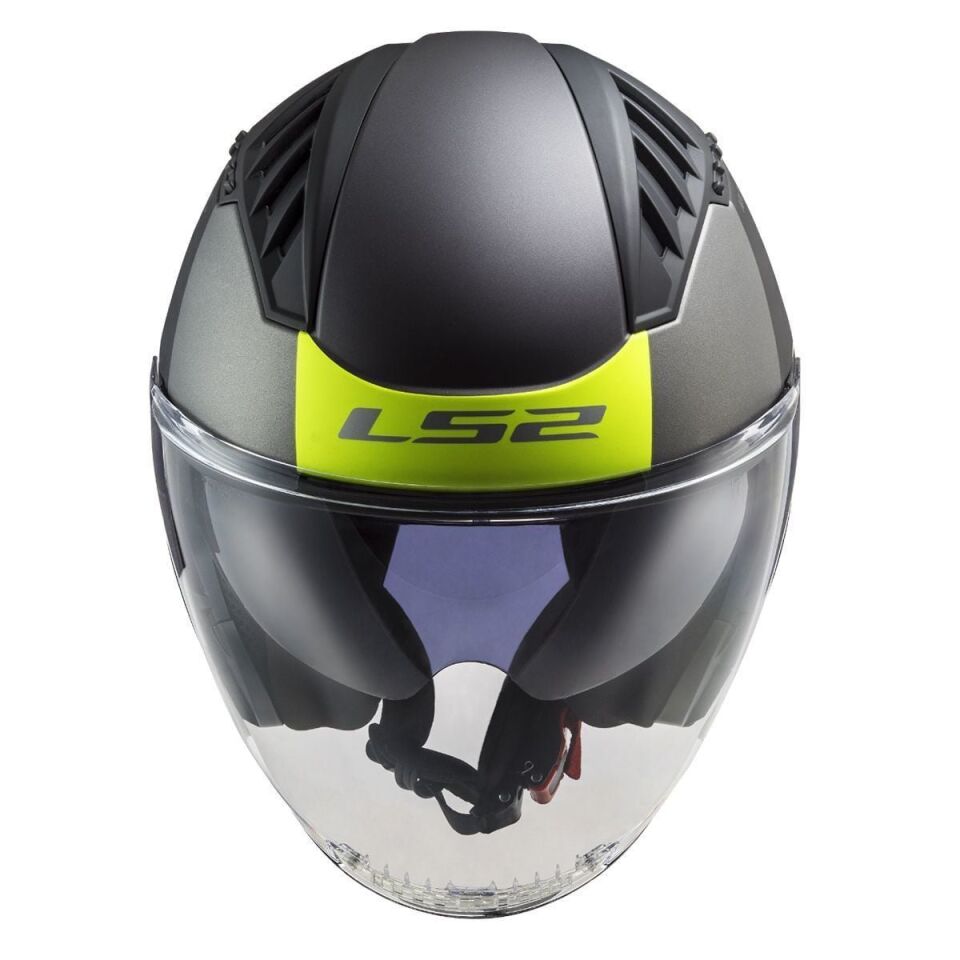 ÇENESİZ KASK LS2 COPTER 2 URBANE MAT SİYAH NEON SARI ORJİNAL L VİZÖRLÜ