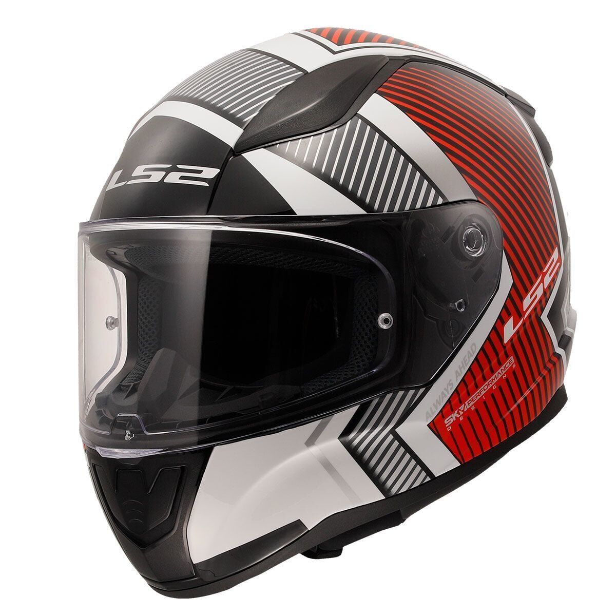 KAPALI KASK LS2 RAPID 2 EXTRA BEYAZ KIRMIZI ORJİNAL L