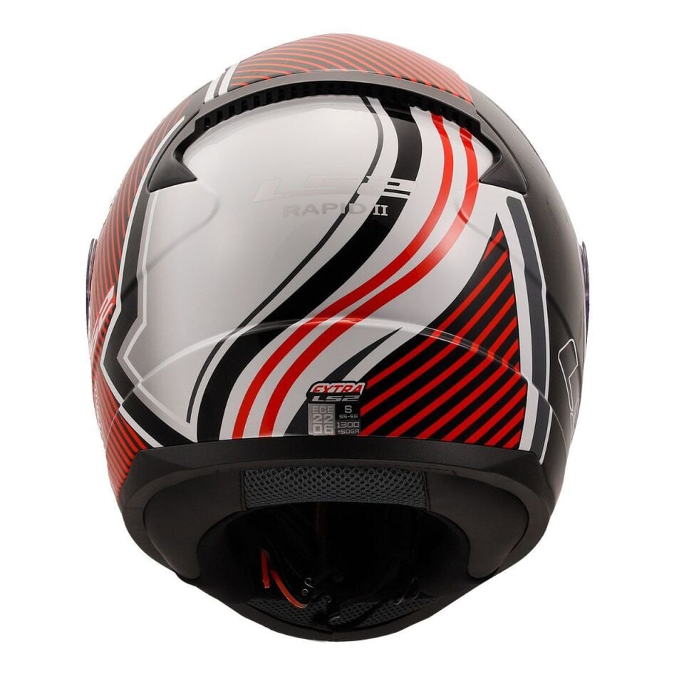 KAPALI KASK LS2 RAPID 2 EXTRA BEYAZ KIRMIZI ORJİNAL L