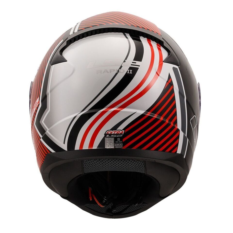 KAPALI KASK LS2 RAPID 2 EXTRA BEYAZ KIRMIZI ORJİNAL XL