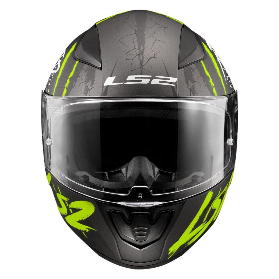 KAPALI KASK LS2 RAPID 2 RAVEN MAT SİYAH GRİ NEON SARI ORJİNAL L