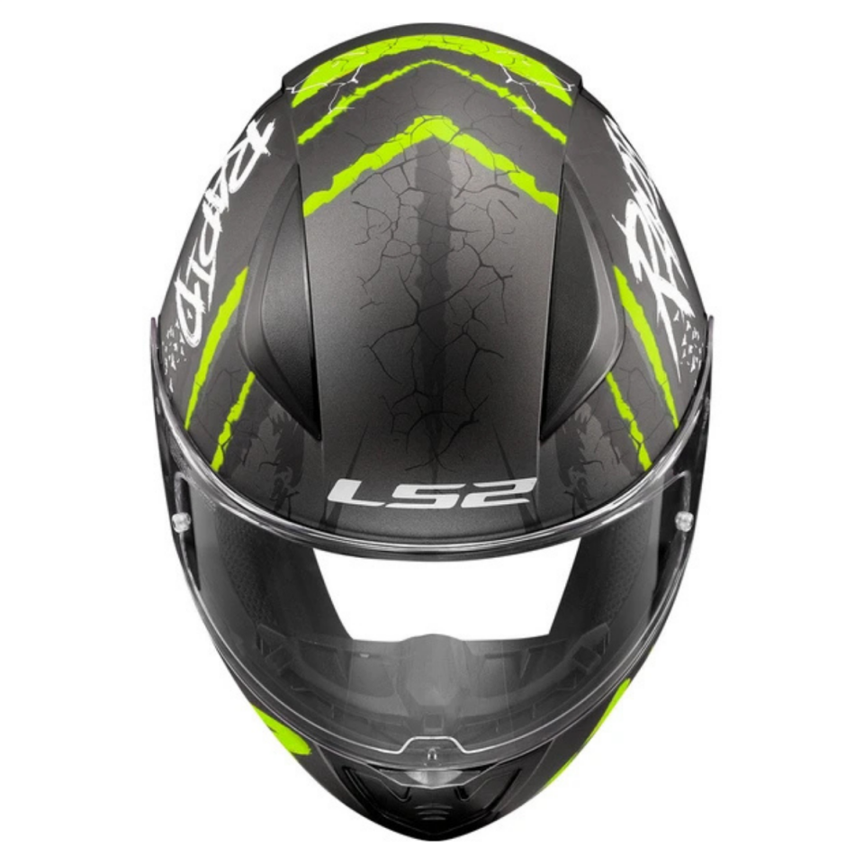 KAPALI KASK LS2 RAPID 2 RAVEN MAT SİYAH GRİ NEON SARI ORJİNAL L