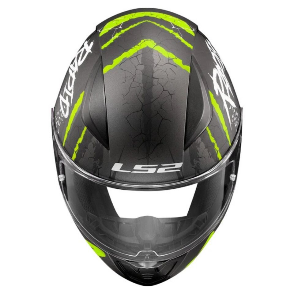 KAPALI KASK LS2 RAPID 2 RAVEN MAT SİYAH GRİ NEON SARI ORJİNAL XL