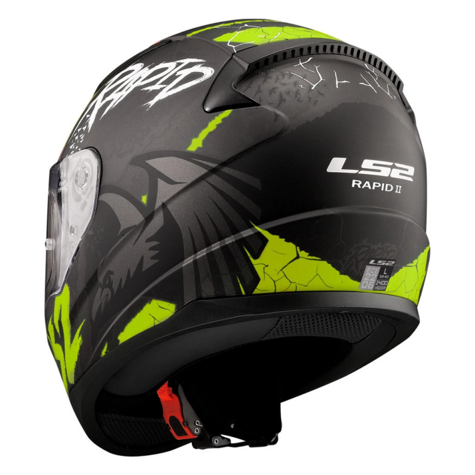 KAPALI KASK LS2 RAPID 2 RAVEN MAT SİYAH GRİ NEON SARI ORJİNAL XL