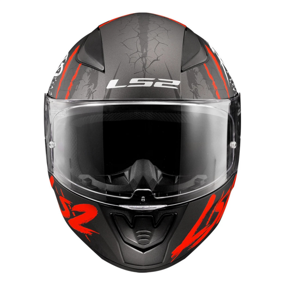 KAPALI KASK LS2 RAPID 2 RAVEN MAT SİYAH BEYAZ KIRMIZI ORJİNAL 2XL