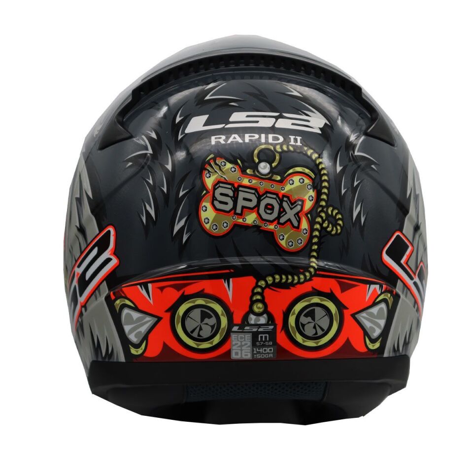 KAPALI KASK LS2 RAPID 2 SPOX GRİ KIRMIZI ORJİNAL 3XL