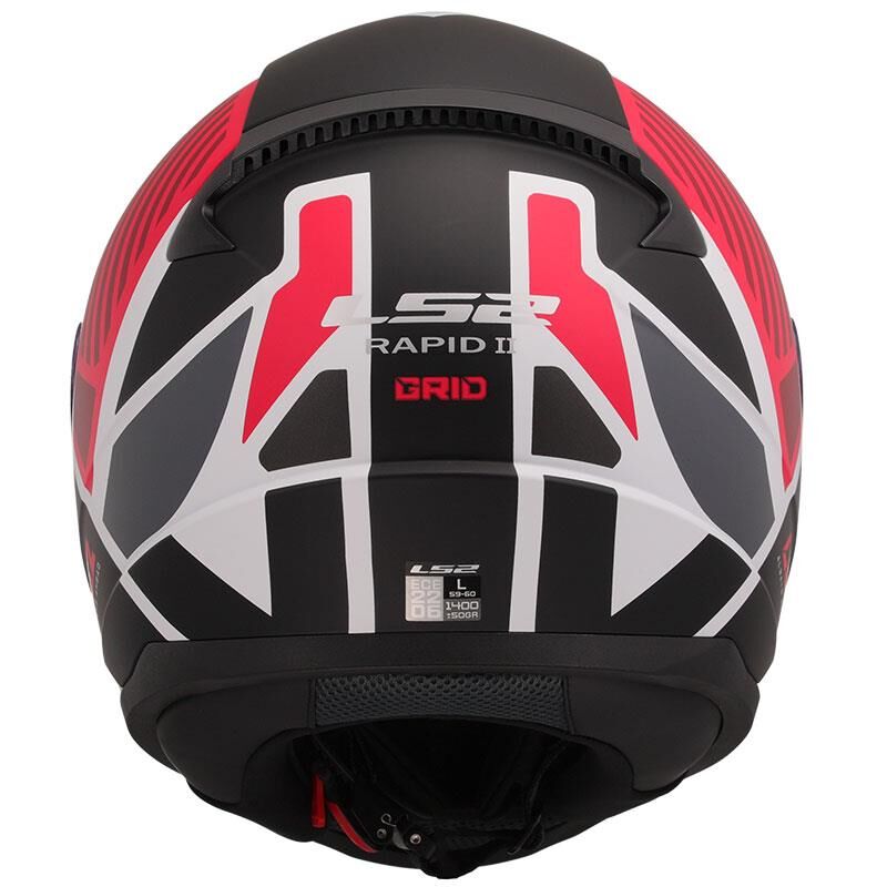 KAPALI KASK LS2 RAPID 2 GRID MAT BEYAZ KIRMIZI ORJİNAL L