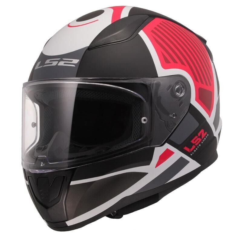 KAPALI KASK LS2 RAPID 2 GRID MAT BEYAZ KIRMIZI ORJİNAL L