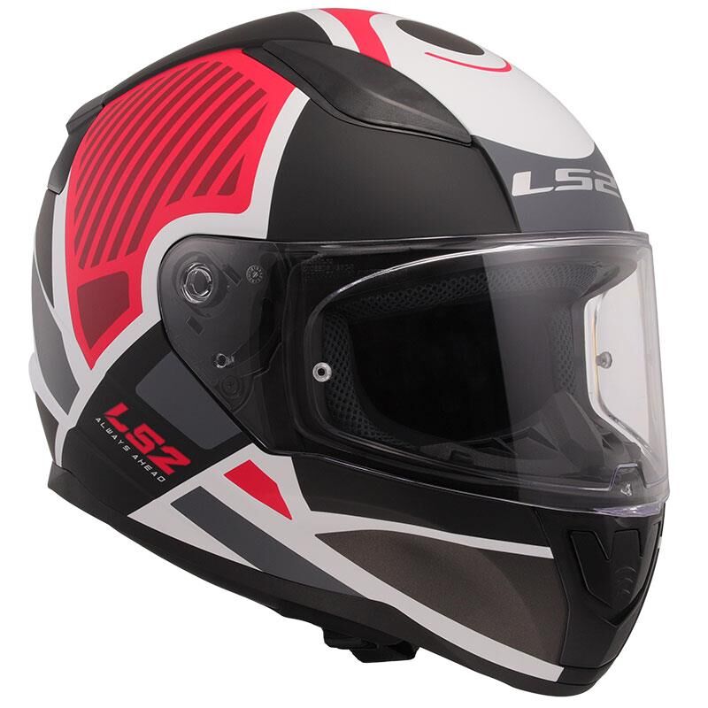 KAPALI KASK LS2 RAPID 2 GRID MAT BEYAZ KIRMIZI ORJİNAL L