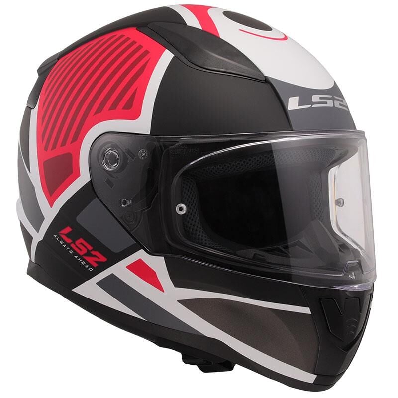 KAPALI KASK LS2 RAPID 2 GRID MAT BEYAZ KIRMIZI ORJİNAL XL