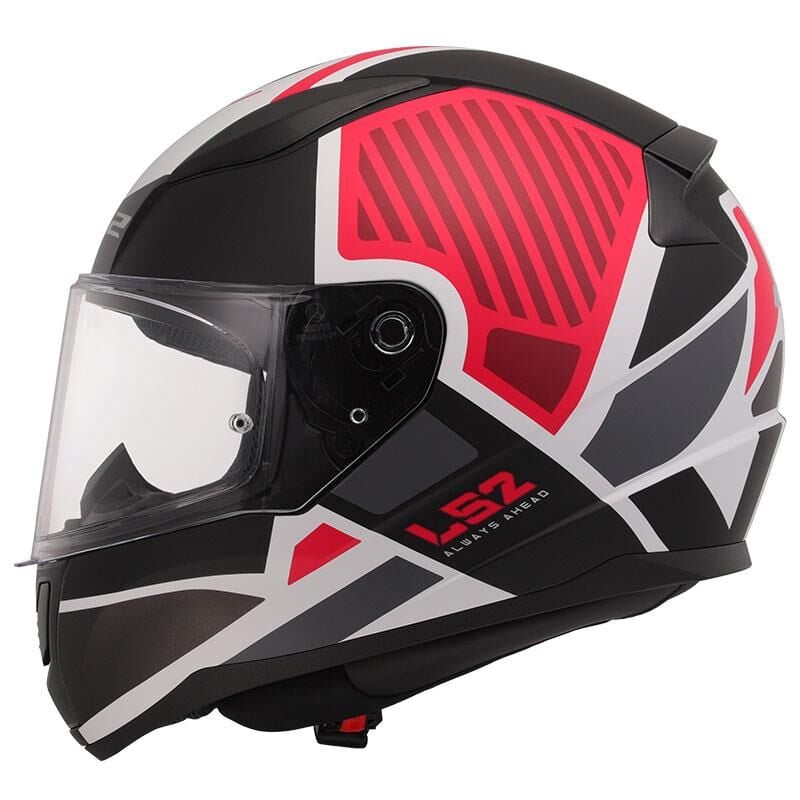 KAPALI KASK LS2 RAPID 2 GRID MAT BEYAZ KIRMIZI ORJİNAL XL