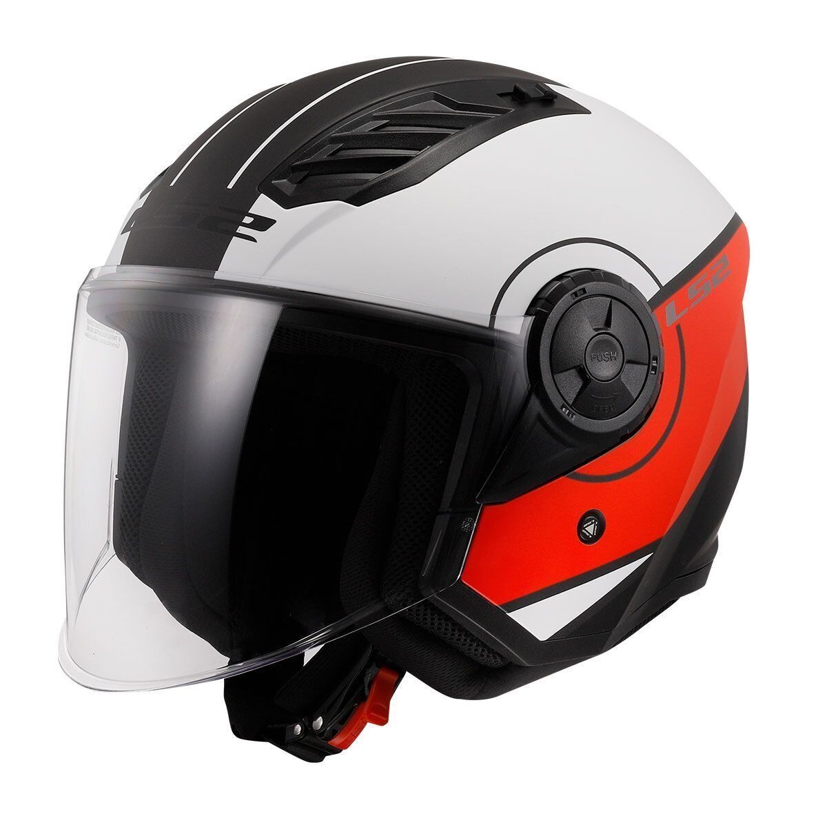 ÇENESİZ KASK LS2 AIRFLOW 2 COVER MAT SİYAH KIRMIZI BEYAZ ORJİNAL L