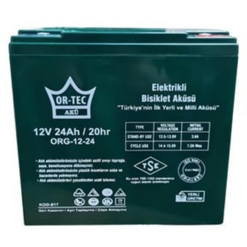 AKÜ 12V 24AH ELEKTRİKLİ BİSİKLET ORTEC