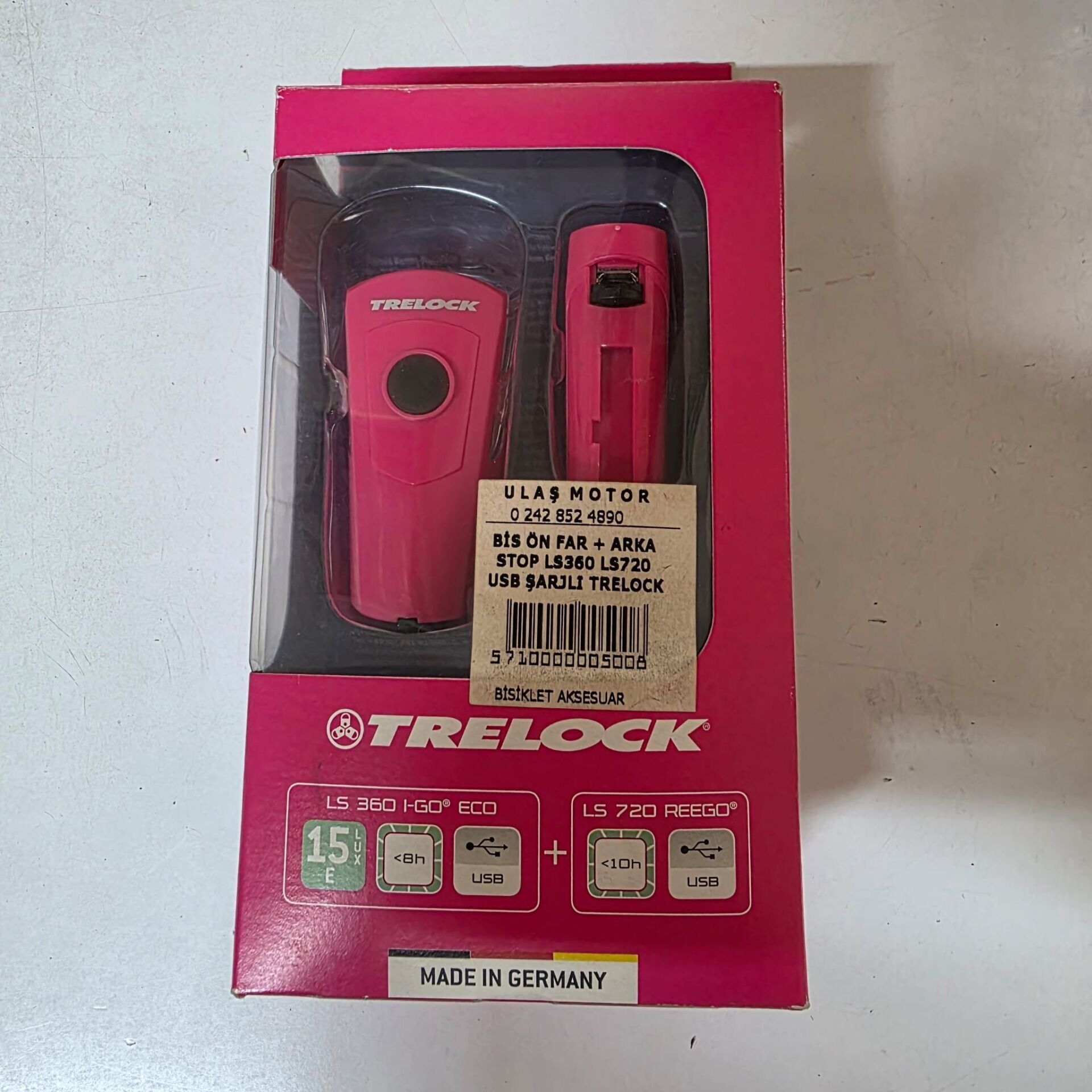 BİS ÖN FAR + ARKA STOP LS360 LS720 USB ŞARJLI TRELOCK