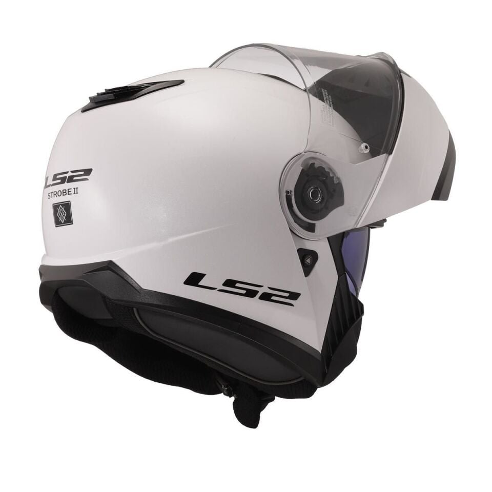 ÇENE AÇILIR KASK LS2 STROBE 2 BEYAZ ORJİNAL VİZÖRLÜ L
